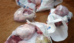 Bắt giữ xe khách vận chuyển 600kg thịt, nội tạng thối